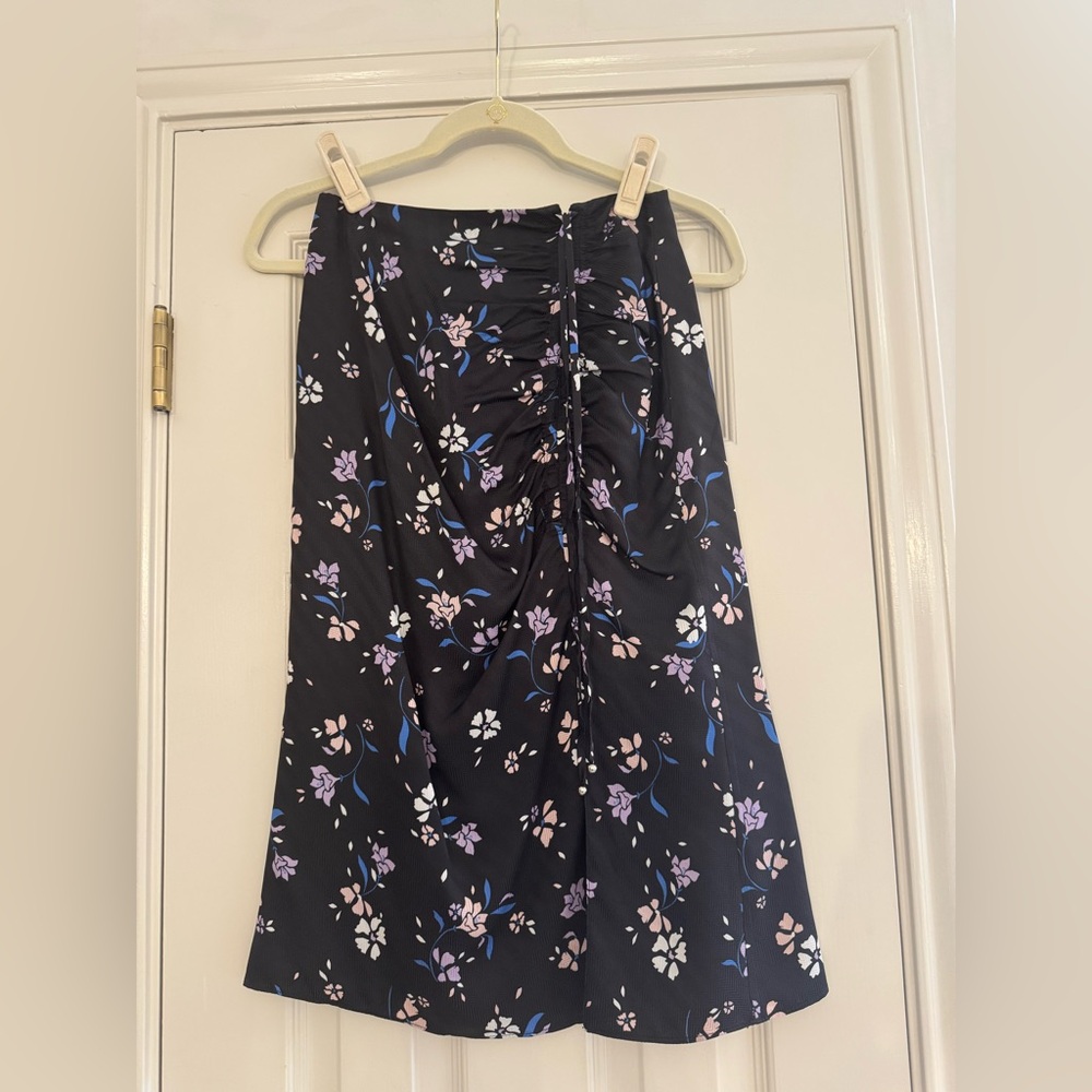 Veronica Beard Black Floral Skirt